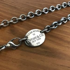Tiffany & Co. Oval Tag Sterling choker necklace